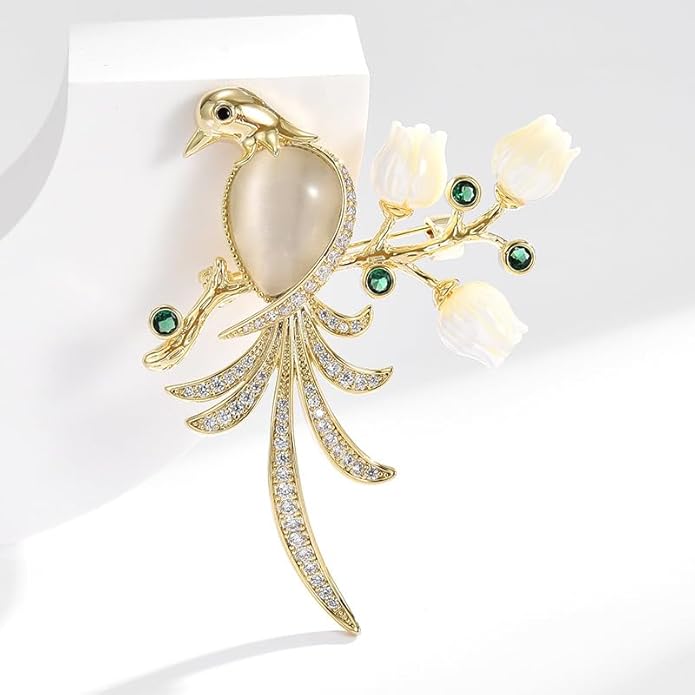 Animal Brooch for Women Rhinestone Brooch Pin 18k Gold Plated Animal Lapel Pin Fashion Jewelry Gift for Mom Wife