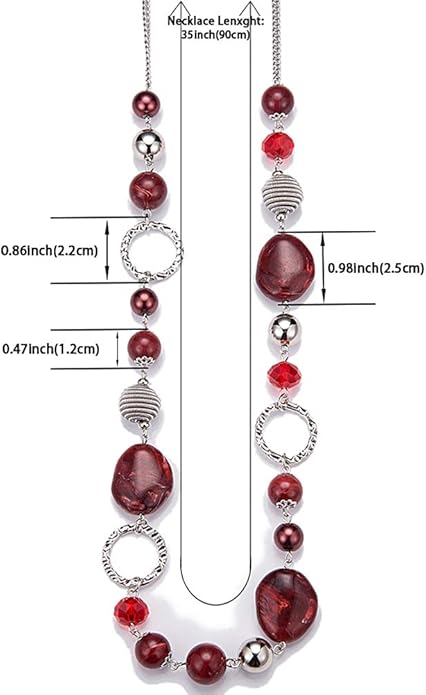 PEARL&CLUB Long Beaded Necklaces For Women - Sweater Chain Fashion Jewelry Necklace Gifts For Women