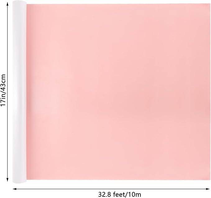 NESCCI Off White & Pink Matte Wrapping Paper,Double Sided Solid Color Pearly-Lustre Paper,Gift Wrapping Paper,Perfect for Wedding,Valentine's Day,Birthday,Christmas,Baby Shower (17 Inches X 32.8 Feet)
