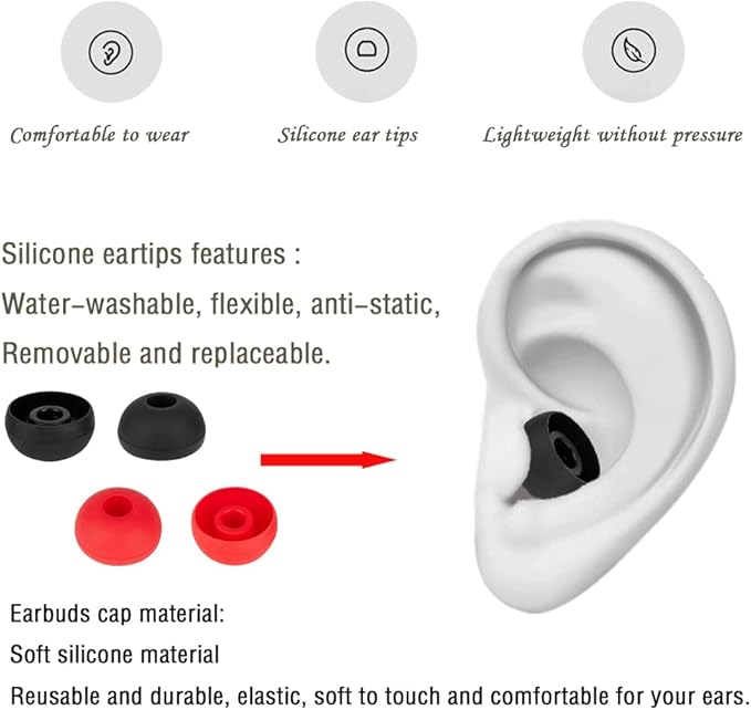 Replacement Silicone Ear Tips Earbuds Eargels Earpads Compatible with Powerbeats 1/2/3 Wireless Beats by Dre Headphones,Earbud Tips (8 Pairs