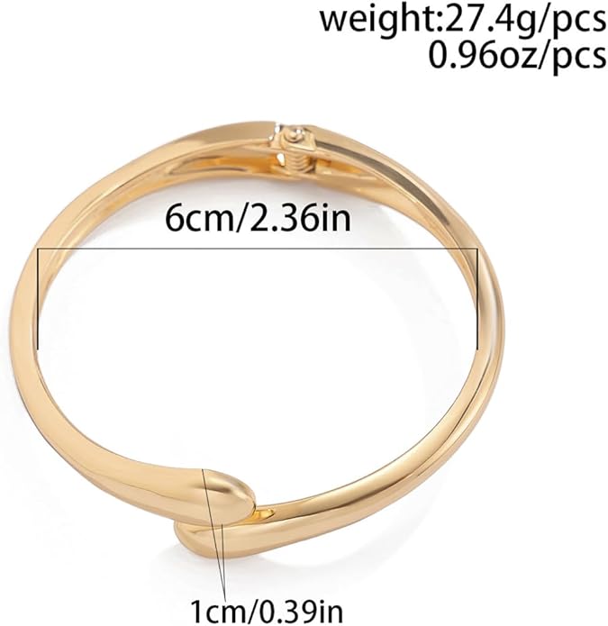 Gold/Silver Cuff Bangle Bracelets For Women Chunky Waterdrop Twisted Hinged Bangle Bracelets Minimalist Arm Cuff Bracelet Jewelry Gifts