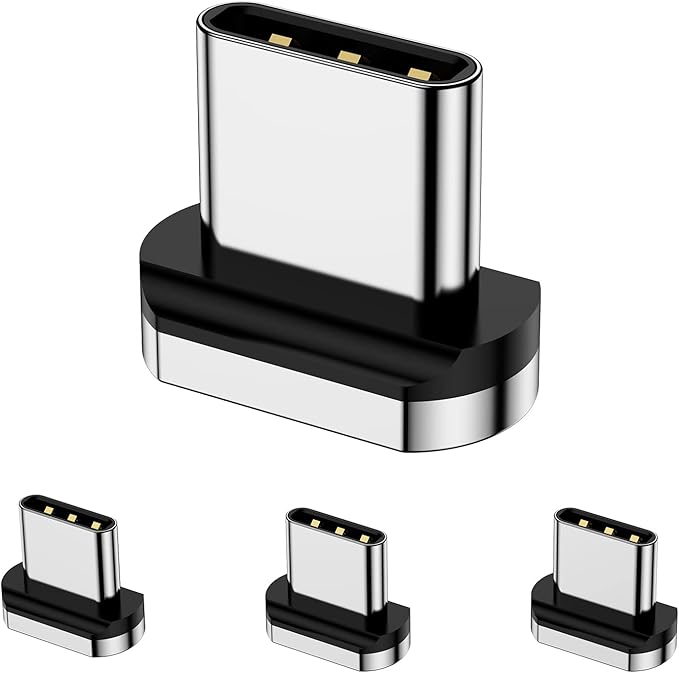 Magnetic Connector Tips Head for USB-C Android Devices (4 Pack), only Compatible 5A Magnetic Charging Cable or Magnetic Adapter