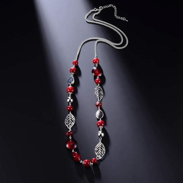 PEARL&CLUB Long Beaded Necklaces For Women - Sweater Chain Fashion Jewelry Necklace Gifts For Women