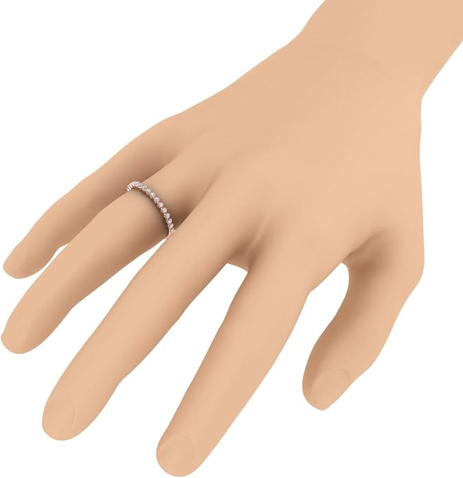 1/5 Carat Bezel Set Diamond Wedding Band Ring in 14K Solid Gold