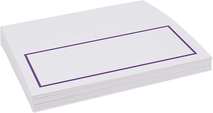 Single Line Border Place Cards, Purple (Choose Color), Set of 150, Pre-cut and Scored - Wedding, Party, Dinner, and Special Events - Made in the USA