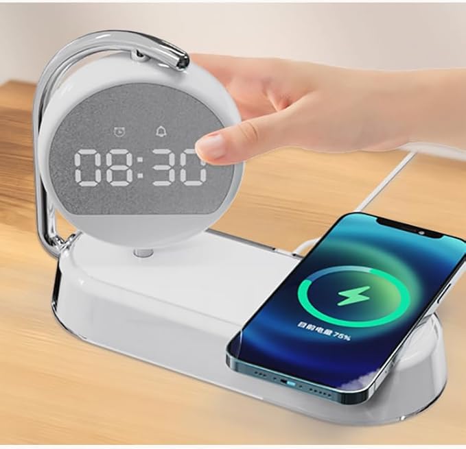 3 in1 mutifunction Mobile Wireless Charger with Digital Clocks and Night Lights fit for All Series Mobile That Support Wireless