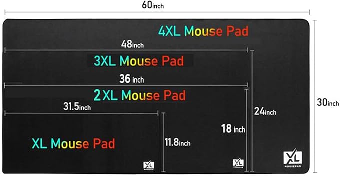 Big Desk Mouse Pad Extra Large for Gaming(60'' x 30'') - Super Thick Giant Mousepad for Full Desk with Rubber Base (Black, 4XL)