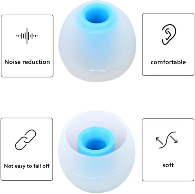 Earbuds Replacement Tips Silicone Earbud Tips Ear Gels Fit for Inner Hole from 3.8mm - 5.1mm Earphones 9 Pairs S/M/L