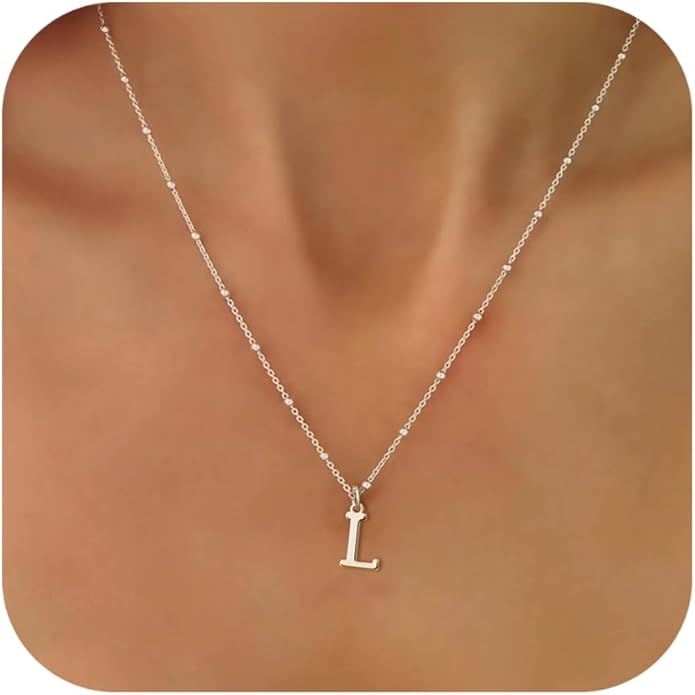 Valentines Gifts for Her Women - Initial Necklaces for Women Dainty 14k Gold Plated A-Z Letter Pendant Name Necklaces Cute Charm Choker Fashion Accessories Non Tarnish Trendy Jewelry Gift