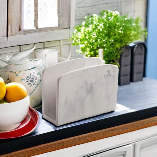 BINO Napkin Holder - Matte Marble Napkin Dispenser for Dinner Table | Black Kitchen Accessory