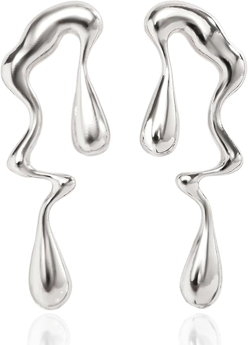 Teardrop Earrings Gold Palated Earrings Large Irregular Geometric Studs Big Lightweight Waterdrop Earrings Jewelry for Women