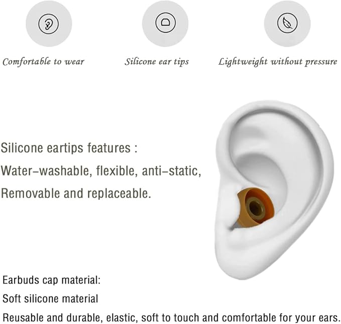Silicone Replacement Earbud Tips Eartips Earbuds Eargels Compatible with Powerbeats 1/2/3 Wireless Beats by Dre Headphones,4 Pairs Earbud Cap(Brown)