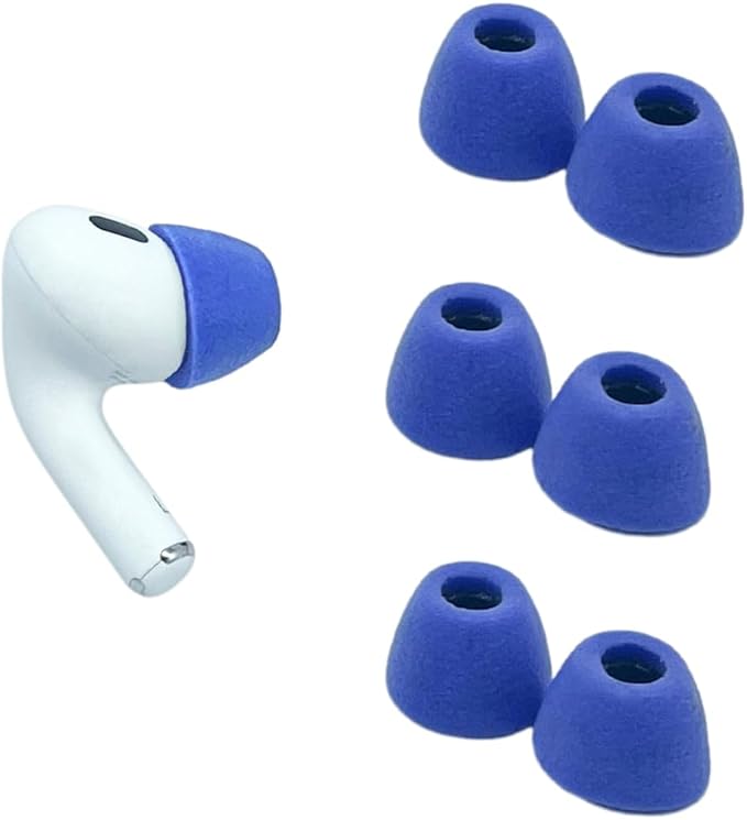Comply Memory Foam Replacement Earbud Tips for Apple AirPods Pro 1 & 2 | Ultimate Comfort, Secure Fit, Superior Noise Isolation | Anti Slip, Prevent from Falling Out | Blue, Large (3 Pairs)