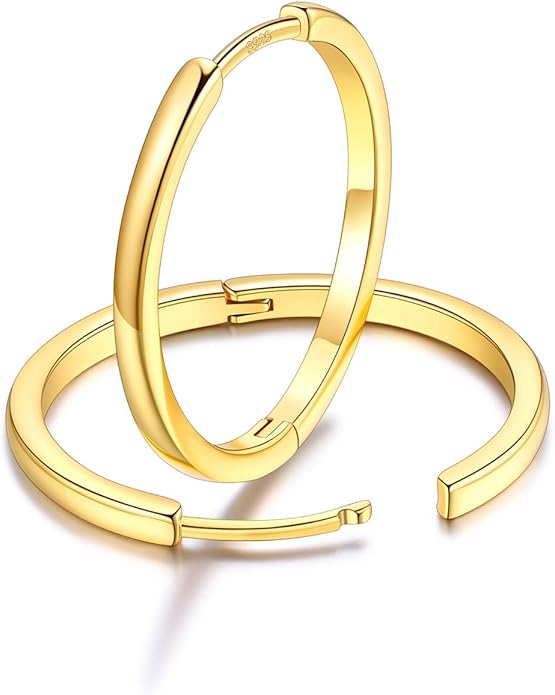 FaithHeart Sterling Silver Hoop Earrings for Women, Hypoallergenic Huggie Hoop Earrings Lightweight Small Cartilage Earrings Hoop Earring Dainty Everyday Earrings 6/8/10/12/14/15/16/18/20mm