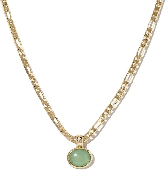 DISTANT DRUMS Simple Natural Green Aventurine Stone Jewelry Set for Women,Hoop Earrings,Bracelet,Necklace,18K Gold-plated Spiritual Gift,Fortunate Stone Jewelry,Choker