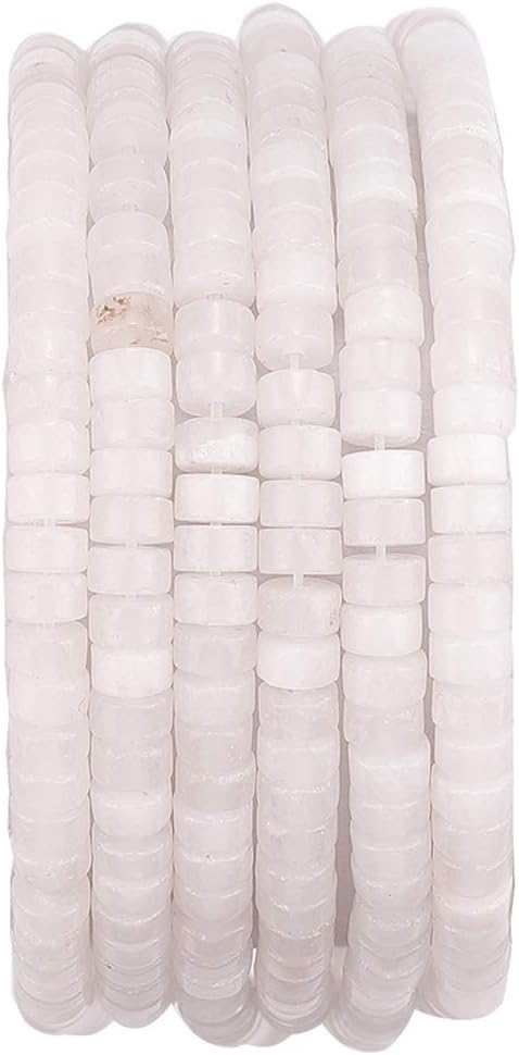 Natural White Agate Spacer Beads Caps Loose Semi Gemstone for Beading Jewelry Making 4mmx2mm 38cm