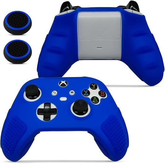 for Xbox Controller Series X/S (2024/2023) Silicone Protective Cover, Soft Skin Xbox Controller Accessories, Anti-Slip Cover with 2 Joystick Caps (Blue)