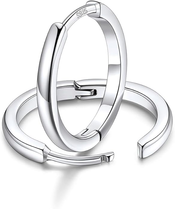 FaithHeart Sterling Silver Hoop Earrings for Women, Hypoallergenic Huggie Hoop Earrings Lightweight Small Cartilage Earrings Hoop Earring Dainty Everyday Earrings 6/8/10/12/14/15/16/18/20mm