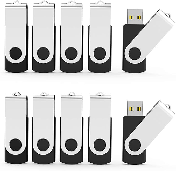 Aiibe 16 GB USB Flash Drive 20 Pack Bulk Flash Drives 16GB USB 2.0 Thumb Drive Data Storage USB Drive Zip Drives (16GB, Black)