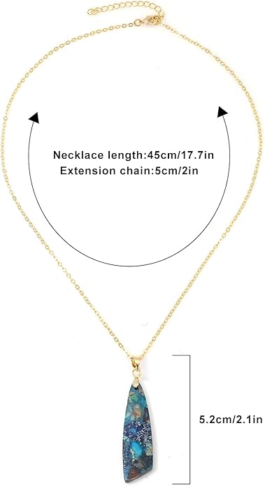 Nature Stone Necklaces for Women Boho Pendant Necklace 18K Gold Chain Necklaces