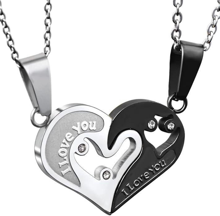 Couple Heart Or Cat BFF Best Friend for Girls Puzzle Friendship Pendant Necklaces,316L Stainless Steel