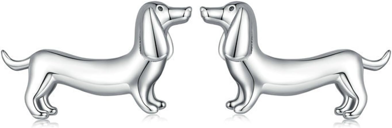 S925 Sterling Silver Stud Earrings for Women, Animal Cat & Dog Studs and Minimal Teardrop Ear Climber, Hypoallergenic Earrings for Sensitive Ears, Gift Box Included