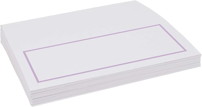 Single Line Border Place Cards, Lavender (Choose Color), Set of 25, Pre-cut and Scored - Wedding, Party, Dinner, and Special Events - Made in the USA