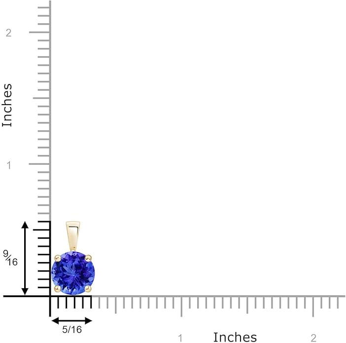 Angara Natural Tanzanite Solitaire Pendant for Women | Round Tanzanite Solitaire Pendant Necklace in 14K Solid Gold/Silver/Platinum With 18" Chain | December Birthday, Gemstone Jewelry Gift