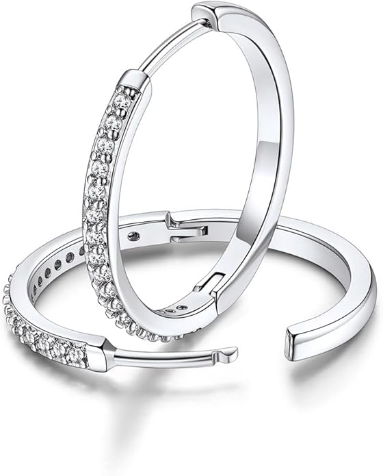 FaithHeart Sterling Silver Hoop Earrings for Women, Hypoallergenic Huggie Hoop Earrings Lightweight Small Cartilage Earrings Hoop Earring Dainty Everyday Earrings 6/8/10/12/14/15/16/18/20mm