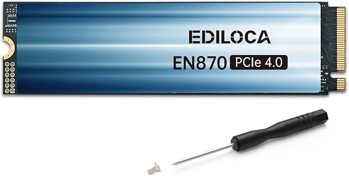 4TB SSD NVMe M.2 2280 PCIe Gen4 x4 Internal Solid State Drive - Up to 7300MB/s, 4TB SSD PS5 Dynamic SLC Cache, PS5 Compatible for Gaming PC Laptop(EN870)