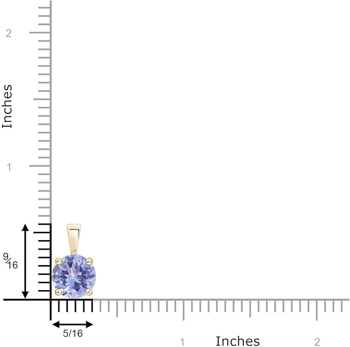 Angara Natural Tanzanite Solitaire Pendant for Women | Round Tanzanite Solitaire Pendant Necklace in 14K Solid Gold/Silver/Platinum With 18" Chain | December Birthday, Gemstone Jewelry Gift