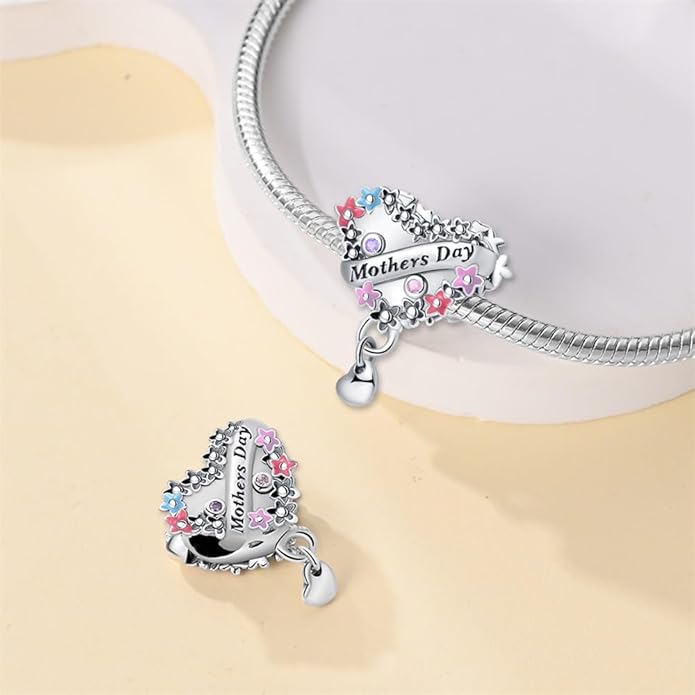 LIGHTDOG 925 Sterling Silver Charm fits Pandora Charm Bracelet Necklaces Pendant Bead Charms Jewelry Gift for Women Family Friends