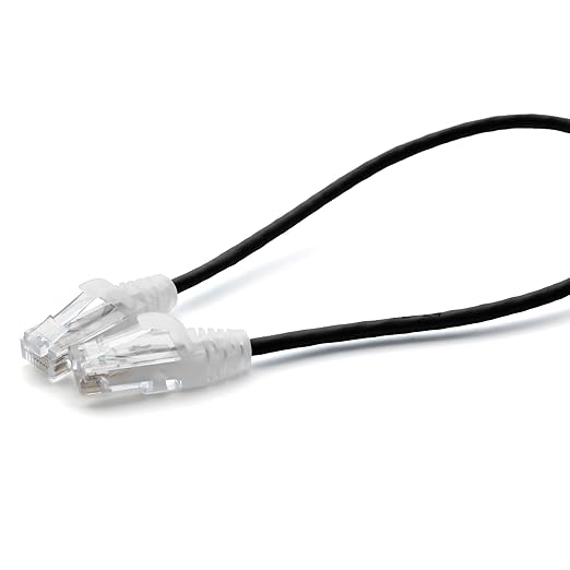 TRUECABLE Cat6 Component Rated Patch Cable, Unshielded (U/UTP), 1ft, Black, 28AWG Solid Copper, Snagless 10G High-Speed Ethernet Cable, PoE++ 4PPoE 100W, UL Listed, RoHS-3, 1 Pack