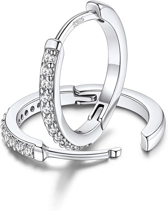 FaithHeart Sterling Silver Hoop Earrings for Women, Hypoallergenic Huggie Hoop Earrings Lightweight Small Cartilage Earrings Hoop Earring Dainty Everyday Earrings 6/8/10/12/14/15/16/18/20mm