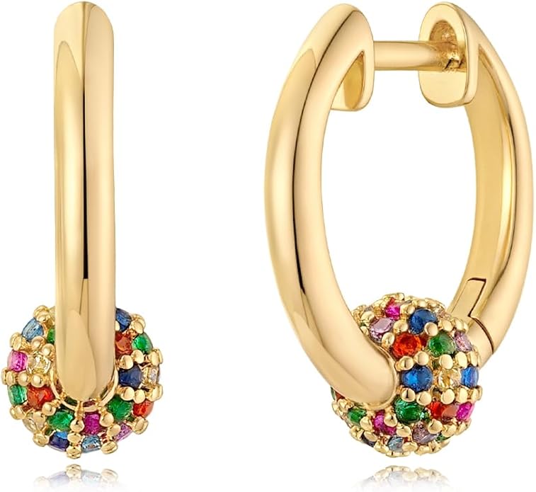 MYEARS Women Earrings Gold Huggie Hoop Ear Stud Cuff 14K Small Simple Hypoallergenic Everyday Jewelry