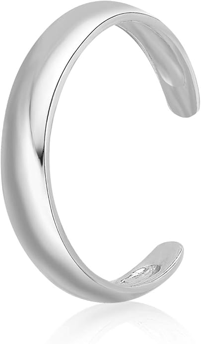 Lavari Jewelers Classic Open Band Toe Ring for Women I 10k White or Yellow Gold Toe Ring for Her I Adjustable Open Toe Band I One Size Fits Most Toes I 3 mm Wide Body Jewelry