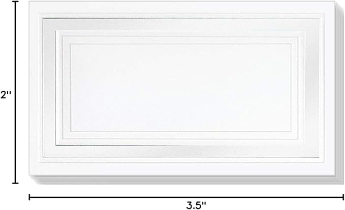 PaperDirect White Cover Stock Place Cards with White Foil Border, 100-Pack