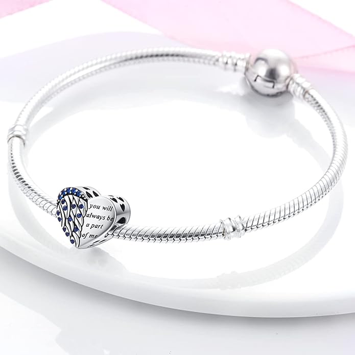 Parmuz 925 Sterling Silver Charm for Bracelet Necklace Dangle Love Mom Ocean travel Butterfly Party Charm Beads Pendants DIY Jewelry for Women