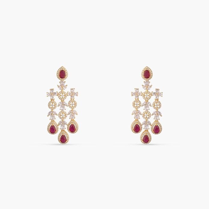 TARINIKA Gold Plated Alina Delicate CZ Necklace Set with Drop Earring Jewelry Sets for Women Perfect for Casual Occasions Classic Indian Necklace Cubic Zirconia, 1 Year Warranty*