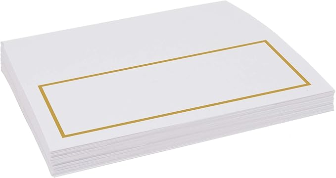 Single Line Border Place Cards, Gold (Choose Color), Set of 150, Pre-cut and Scored - Wedding, Party, Dinner, and Special Events - Made in the USA