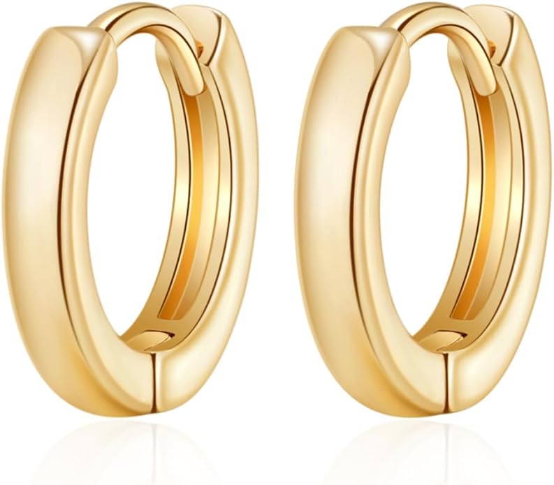 9 Pairs Chunky Gold Earrings Set for Women Trendy Lightweight Gold Plated Hoop Earrings Hypoallergenic Jewelry