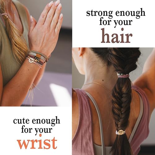 K'lani Hair Tie Bracelets for Women - Elastic Hair Bands That Double as Stylish Jewelry - Breathe - Medium