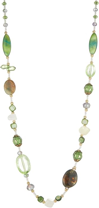 FULU AUTUMN Long Necklaces for Women Trendy Long Chunky Beaded Necklace Boho Fashion Costume Jewelry Mothers Day Gifts for Her