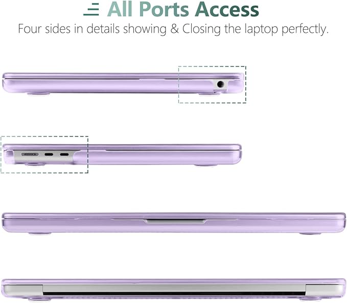 TWOLSKOO Compatible with M4 MacBook Air 15 inch Case 2025-2023 Released Model M4 A3241 M3 A3114 M2 A2941, Plastic Hard Shell & Screen Protector & Keyboard Cover & Trackpad Film, Purple Mandala