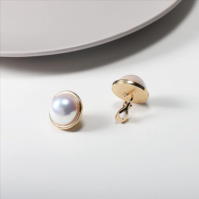 Pearl Clip on Earrings for Women Drop Clip Earrings for Women Gold Plated White Imitation Pearl Earrings Fashion