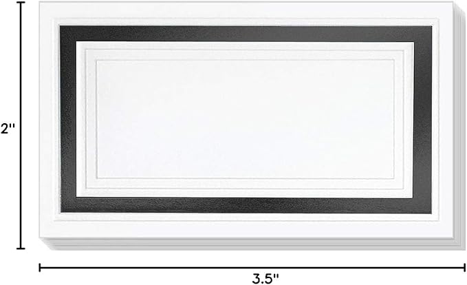 PaperDirect White Cover Stock Place Cards with Black Foil Border, 400-Pack