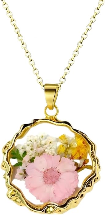 Birth Flower Necklace,1-12 Birth Month Flower Handmade Pendant Necklaces for Women Personalized Custom Floral Jewelry,Boho jewelry,Birthday Gift for Women Girls Best Friend