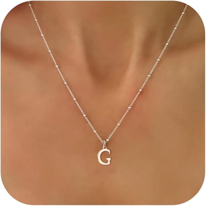 Valentines Gifts for Her Women - Initial Necklaces for Women Dainty 14k Gold Plated A-Z Letter Pendant Name Necklaces Cute Charm Choker Fashion Accessories Non Tarnish Trendy Jewelry Gift