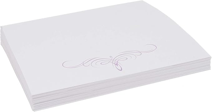 Decadent Flourish Place Cards, Lavender (Choose Color), Set of 150, Pre-cut and Scored - Wedding, Party, Dinner, and Special Events - Made in the USA