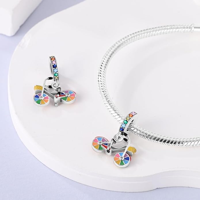 MULA 925 Sterling Silver Charms for Bracelets and Necklaces Airplane Passport Dangle Pendants Beads Butterfly Dragonfly Charms Jewelry Charm for Women